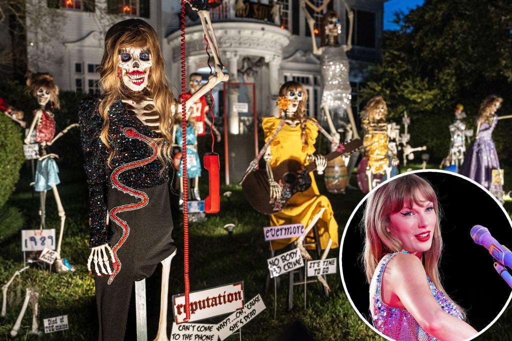 Taylor Swift fan decorates New Orleans home with Eras Tour-themed skeletons in viral sensation